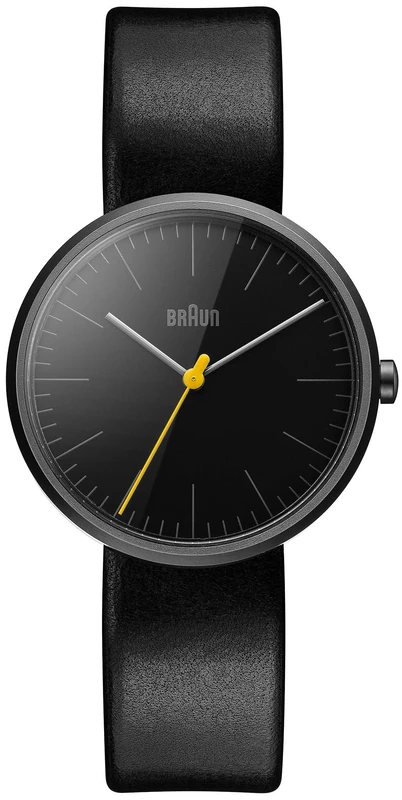Braun Women's Quartz Watch with Black Dial Analogue Display and Black Leather Strap BN0172BKBKL