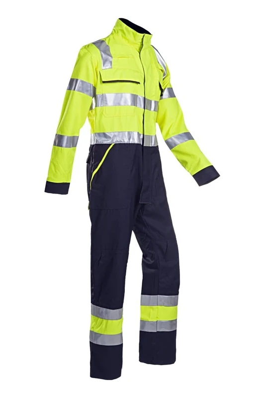SIOEN 026VN2PF9049I56 Fareins Hi-Vis Coverall with ARC Protection, Long 56, Yellow/Navy