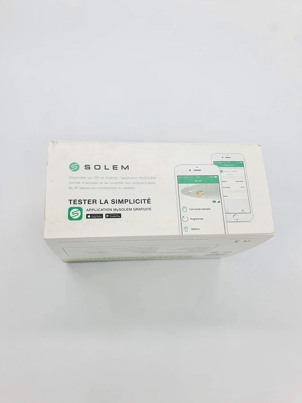 9V BL IP4 Battery-Powered Irrigation Programmer with Bluetooth Connection Range up to 10 m, Waterproof for 4 Seasons, White, 14 x 9 x 5.5 cm (Reference: Solem BL-IP4)