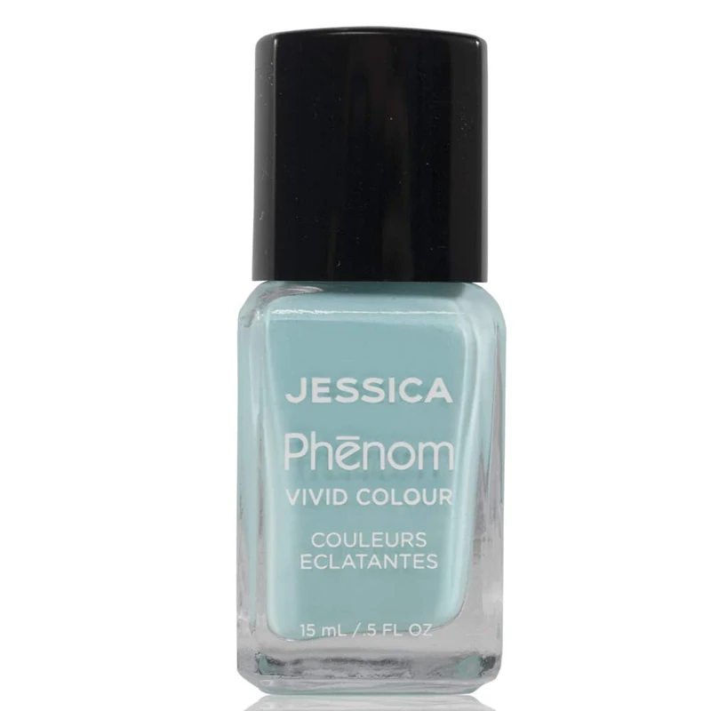 JESSICA Phēnom Vivid Colour Nail Polish | Long Lasting Gel Effect Nail Polish, 10-Day Chip-Free Gel-Like Shine | Pigmented Shades, No Lamp Needed | Celestial Blue | 14 ml
