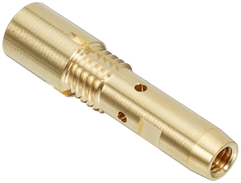 Abicor Binzel 142.0163.5 Brass Contact Tip Holder for Welding Torch, M8 x M12 x 1 Thread Size, 63.4 mm Length (Pack of 5)