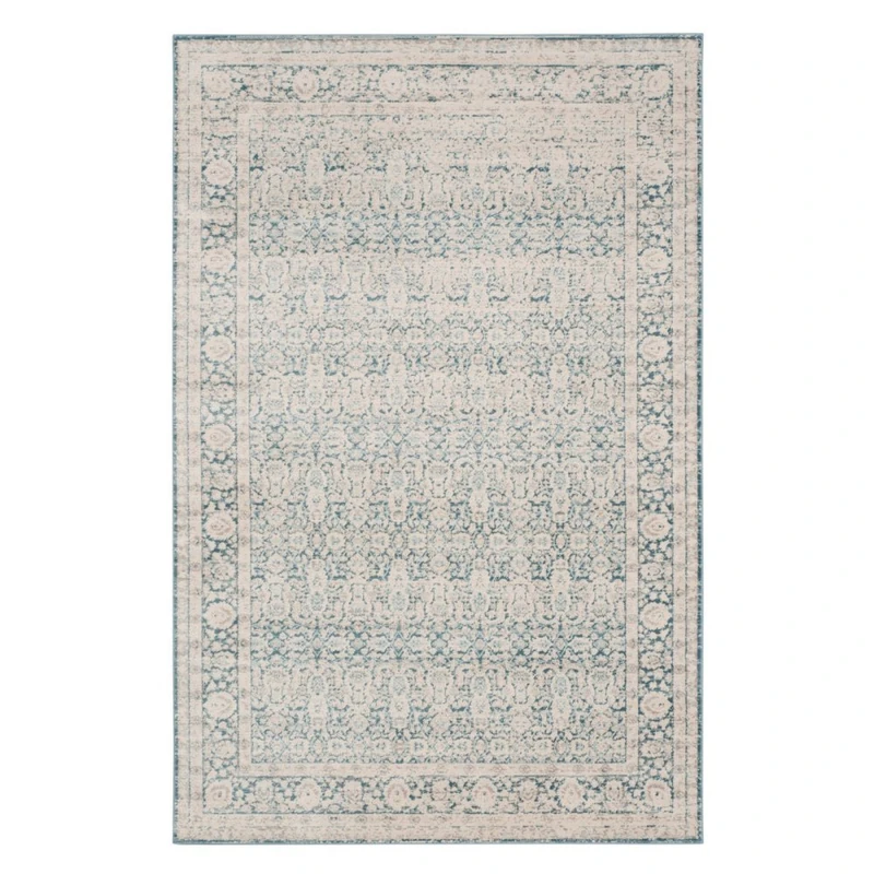 Safavieh Vintage Inspired Indoor Woven Rectangle Area Rug, Archive Collection, ARC674, in Blue / Grey, 122 X 183 cm for Living Room, Bedroom or Any Indoor Space