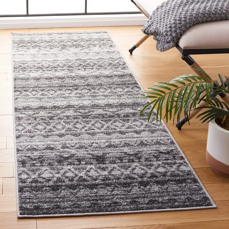 Safavieh Adirondack Collection ADR119N Distressed Moroccan Runner 60 x 200 cm Ivory/Anthracite - Image 1