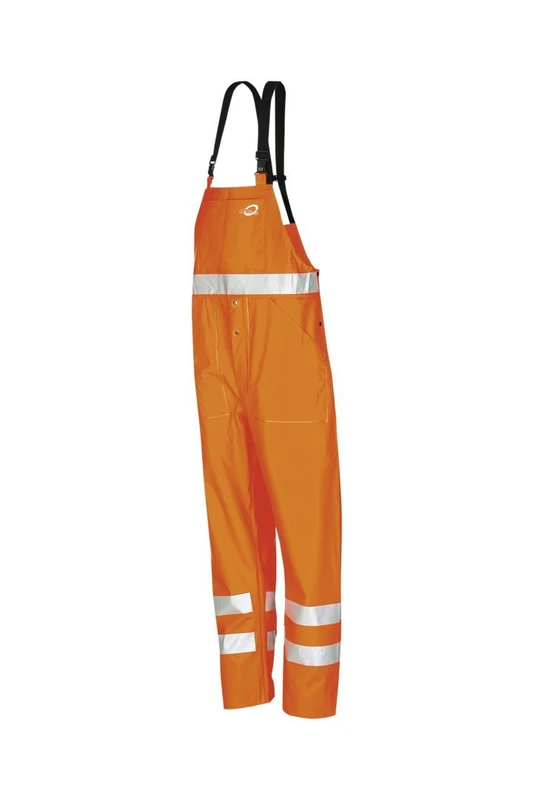 SIOEN 6669A2FC1FC1XL Aoba rain bib and brace trousers, X-Large, Hi-Vis Orange - Image 1