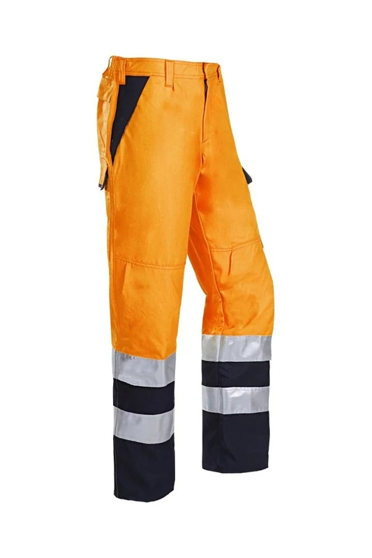 SIOEN 022VN2PFD048P50 Arudy trousers with ARC protection, Short 50, Hi-Vis Orange/Navy
