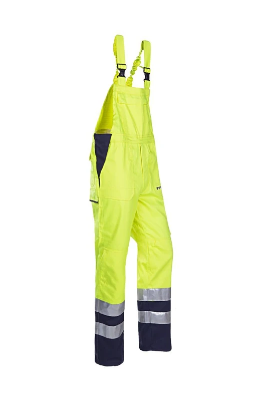 SIOEN 015VN2PFA049I54 Bayonne bib and brace with ARC protection, Long 54, Hi-Vis Yellow/Navy