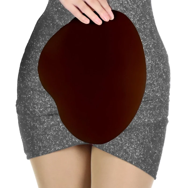 Skinister Short Silicone Hip Pads. Realistic Hip Dip Filler Shapewear (Chocolate, C)