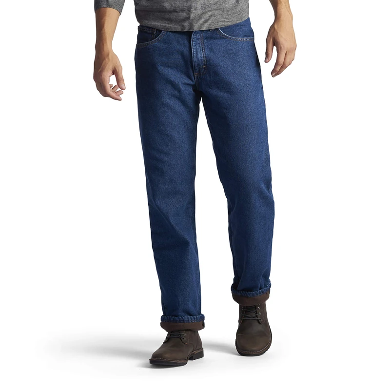 Lee Men's Fleece and Flannel Lined Relaxed Fit Straight Leg Jeans?????????????????? ? ??? ?? ????? Jeans, Dark Wash, 34W 30L UK - Image 1