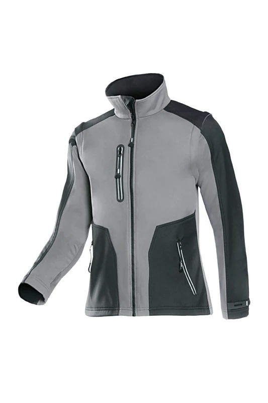 SIOEN 624ZA2TU2312S Torreon Bonded Softshell Jacket with Detachable Sleeves, Small, Grey/Black