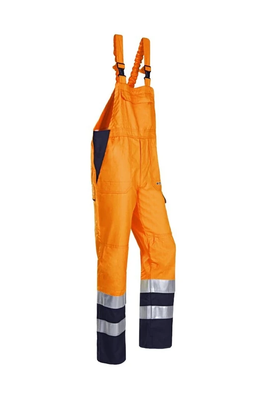 SIOEN 024VN2PFD048P48 Viana Hi-Vis Bib and Brace with ARC Protection, Short 48, Orange/Navy - Image 1