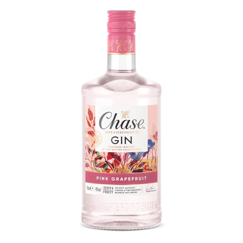 Chase Pink Grapefruit Gin | 40% vol | 70cl | Hints of Juniper & Lime Zest | Award-Winning | Recommended with Tonic & in Cocktails | Ideal Valentine's Day Gift