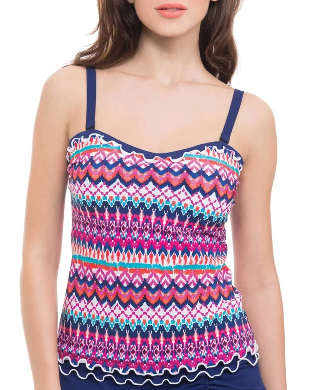 Profile by Gottex Women's Tequila Underwire Bra Tankini Top (D Cup) Multi 34D