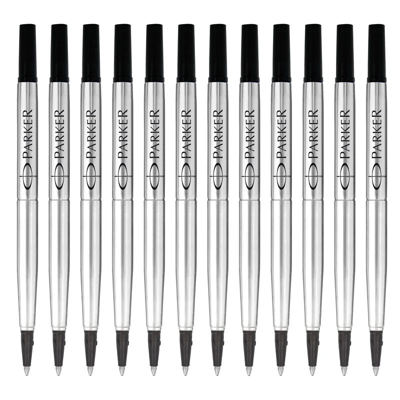 Parker Rollerball Pen Refills | Medium Point | Black QUINK Ink | 12 Count