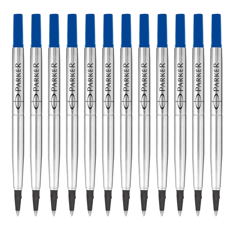 Parker Rollerball Pen Refills | Medium Tip | Blue QUINK Ink | 12 Count