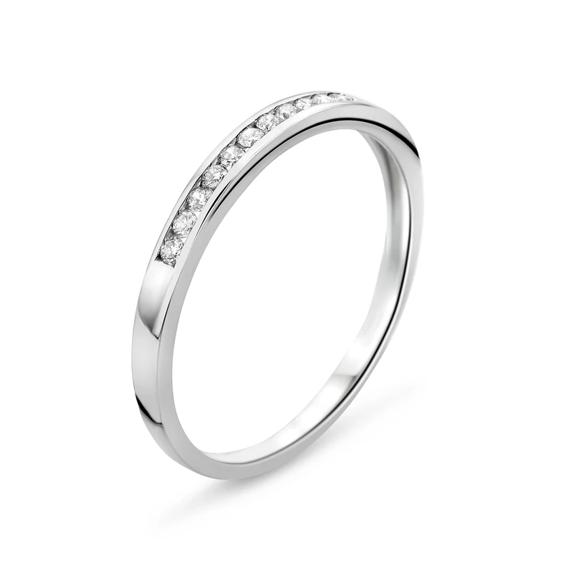Miore Ladies 9ct White Gold Diamond Eternity Ring - Size R