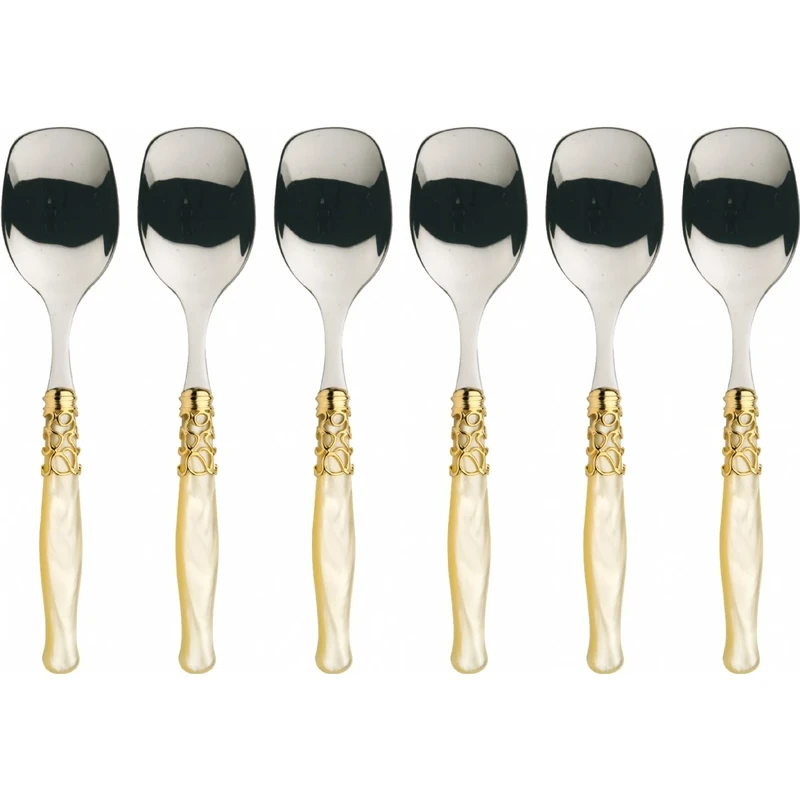 Casa Bugatti SEDAM-N1918 Sugar Spoons Selene Gold Set of 6 - Image 1