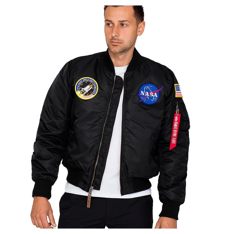 Alpha Industries MA-1 VF NASA Bomber Jacket for Men Black