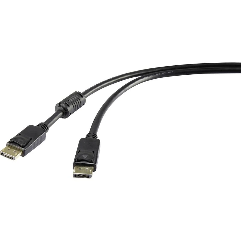 Renkforce DisplayPort Connection Cable DisplayPort Male 3.00 m Black UHD 4K @ 60 Hz Gold-Plated - Image 1