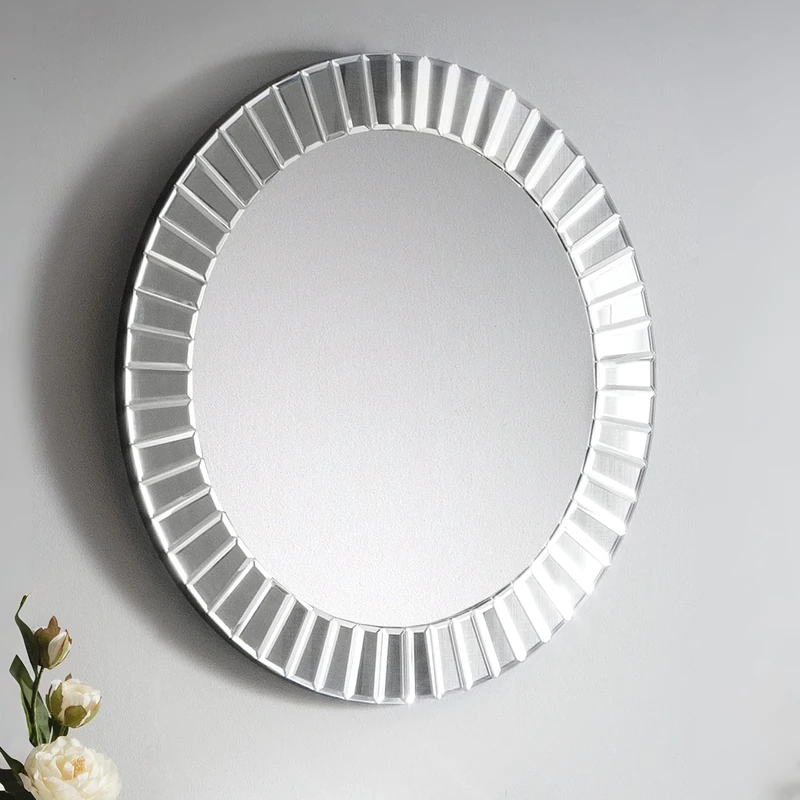 Julian Bowen Sonata Round Wall Mirror, Glass,Height: 60, Width: 60, Depth: 2cm