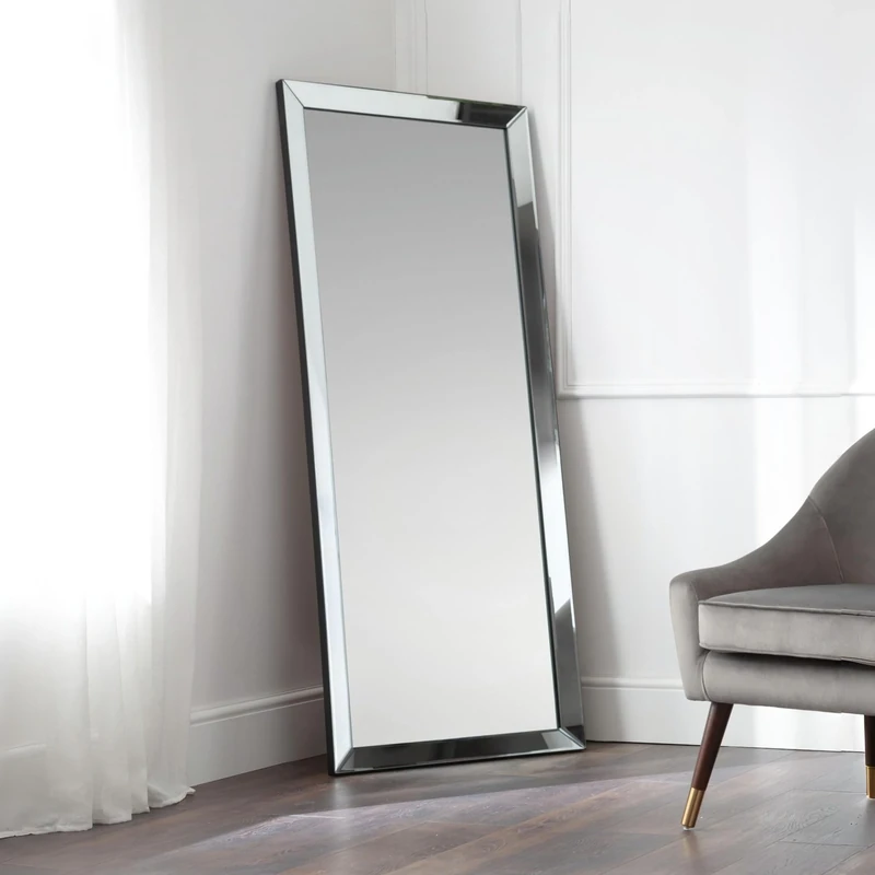 Julian Bowen Glass Soprano Lean-To-Dress Mirror - Sleek and Modern Full-Length Mirror for Any Room