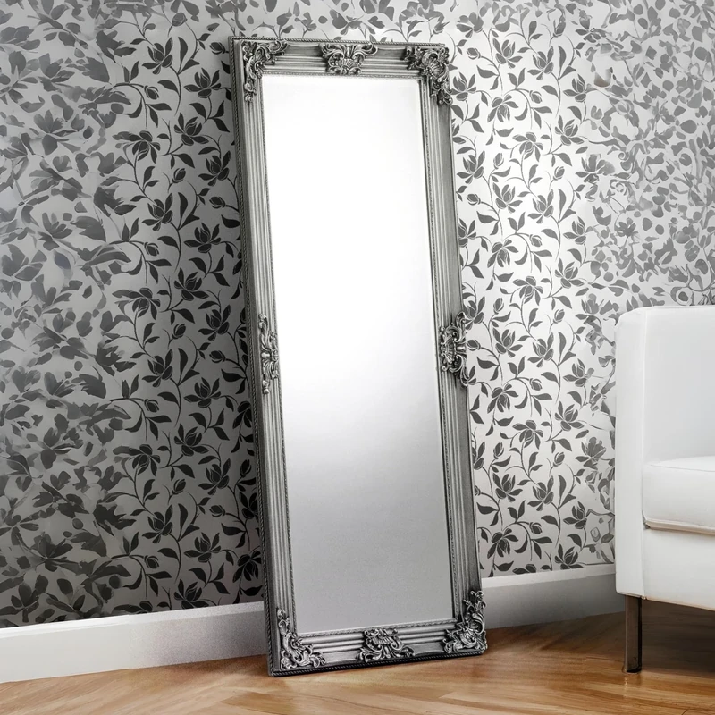 Julian Bowen Rococo Lean-To Dress Mirror - Pewter Mirrors
