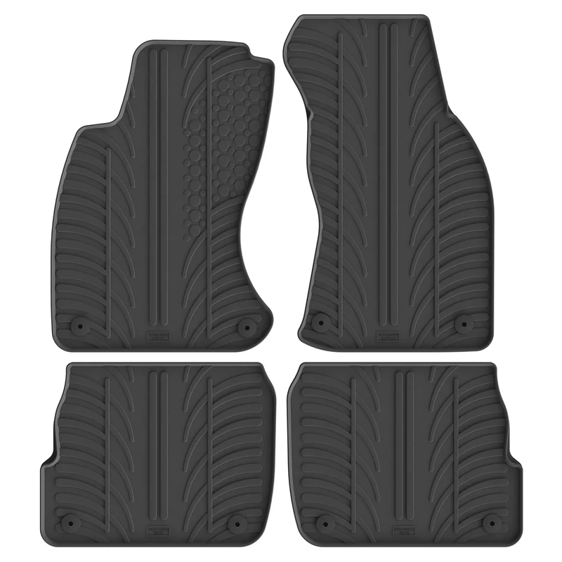 Gledring Rubber car mats set LHD compatible with Audi A6 1997-2004 (T profile 4-pieces + mounting clips)