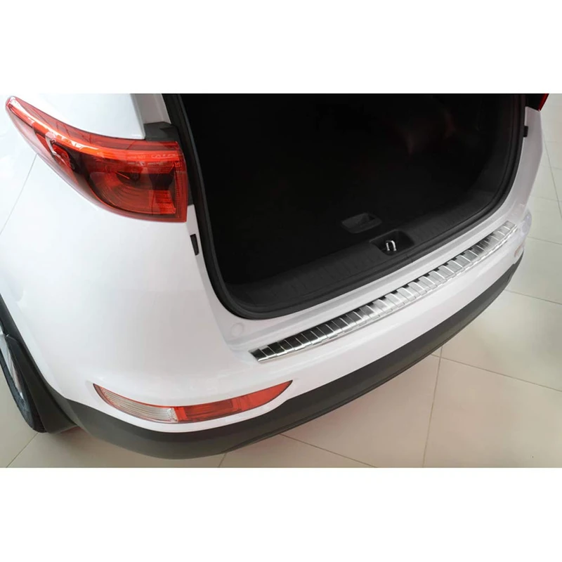Avisa Stainless Steel Rear bumper protector compatible with Kia Sportage IV 2016-2018 'Ribs'
