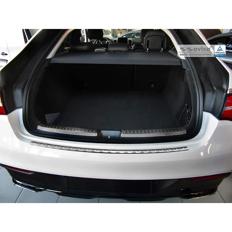 Avisa Stainless Steel Rear bumper protector compatible with Mercedes GLE Coupe 2015- 'Ribs'