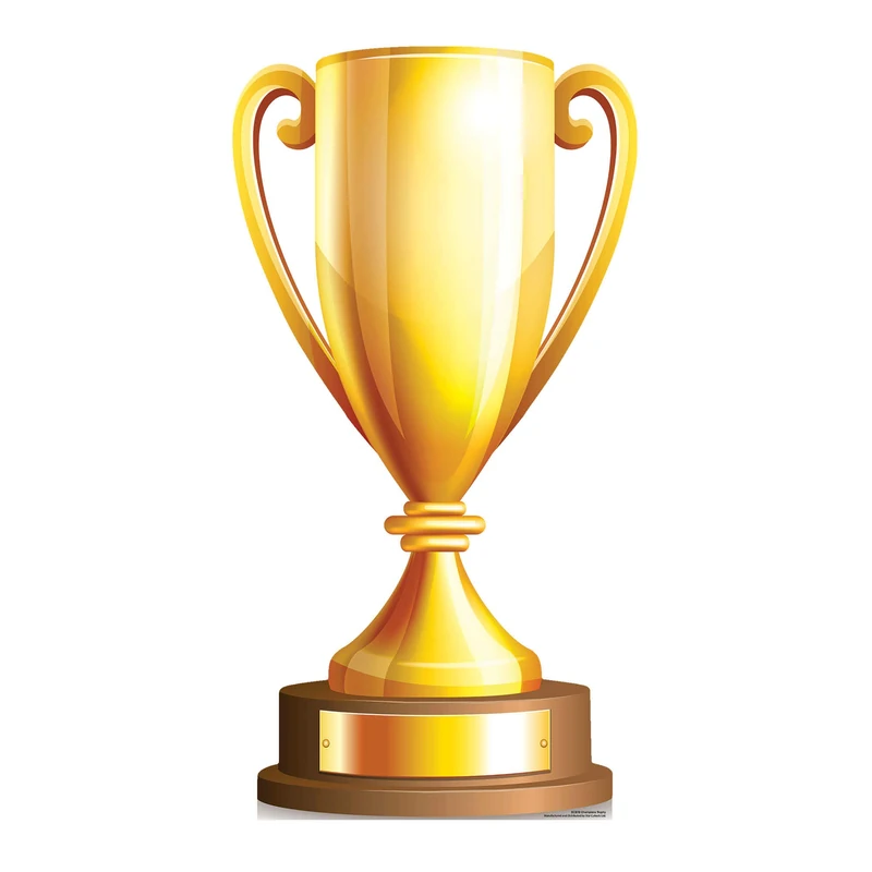 SC878 Star Cutouts Large Champions Trophy Cardboard Cutout – Football Party Decoration Display Prop - Image 1