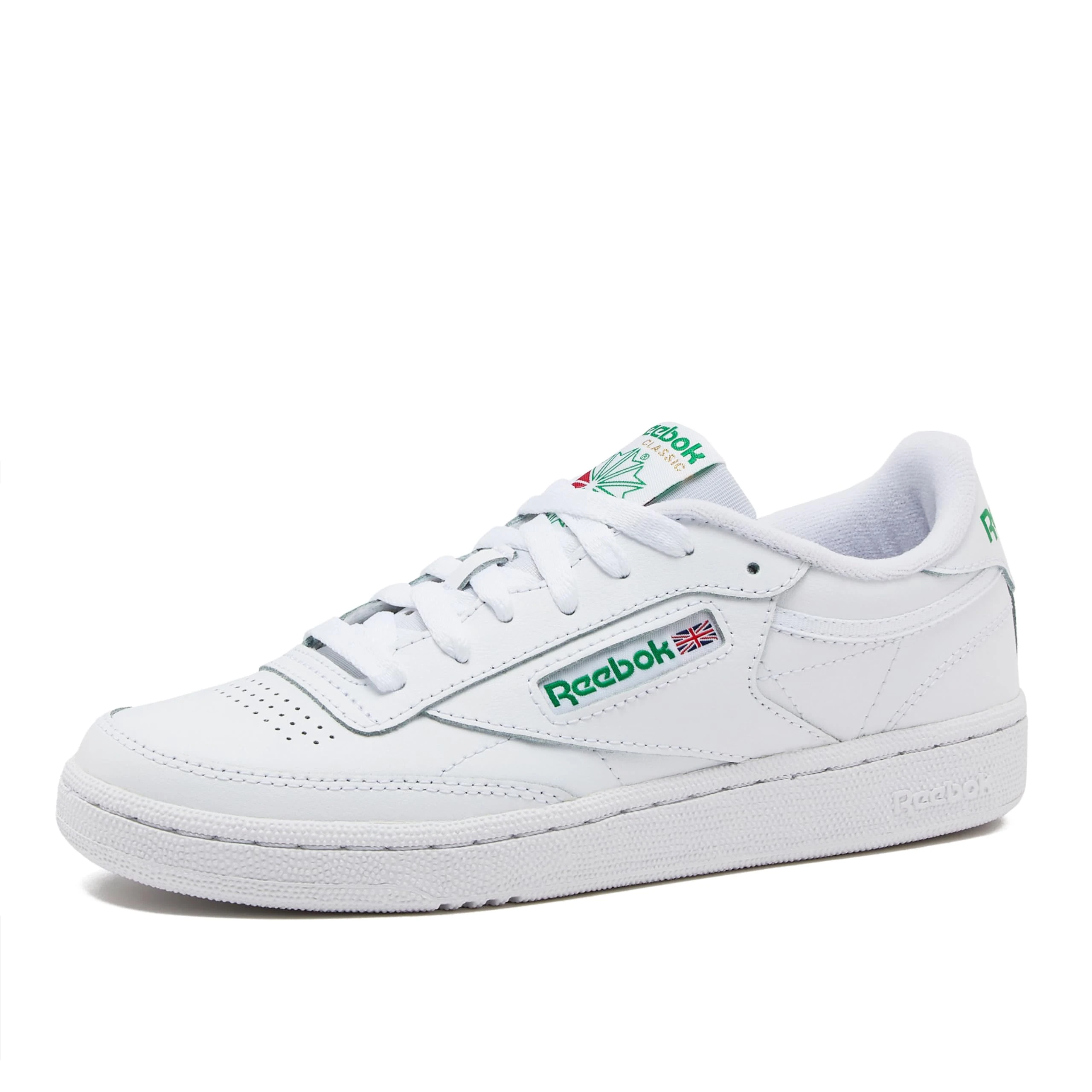 Reebok Men's Club C 85 Sneaker, Int White Green, 5.5 UK