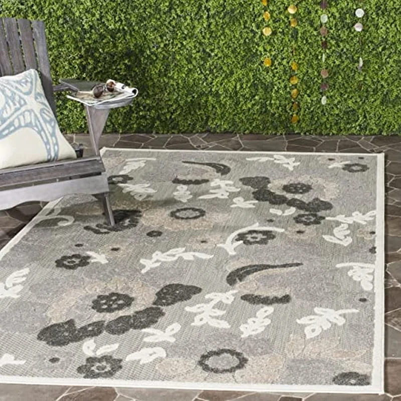 Safavieh Traditonal Indoor Woven Rectangle Area Rug, Cottage Collection, COT920, in Grey / Dark Grey, 122 X 183 cm for Living Room, Bedroom or Any Indoor Space