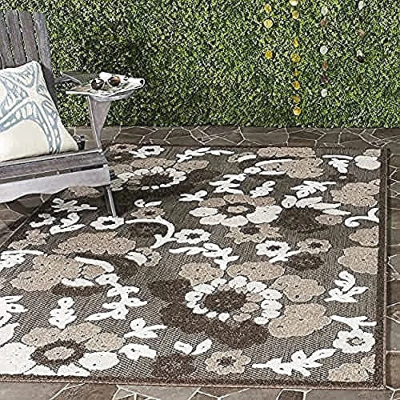 Safavieh Traditonal Indoor Woven Rectangle Area Rug, Cottage Collection, COT920, in Light Brown / Brown, 160 X 231 cm for Living Room, Bedroom or Any Indoor Space