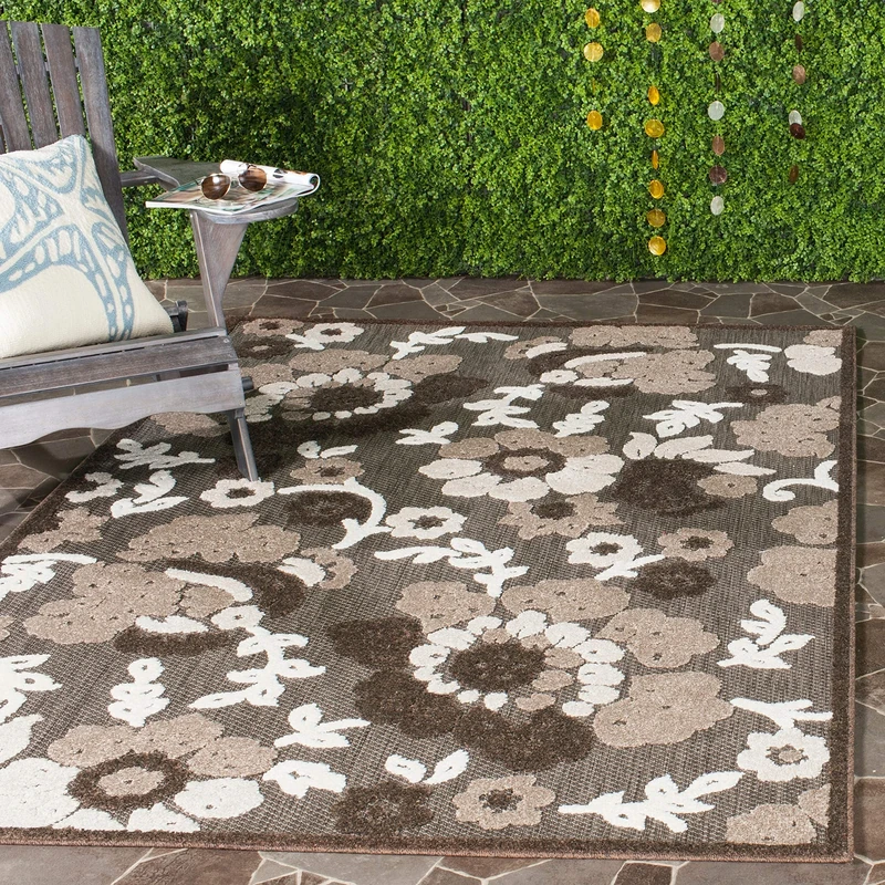 SAFAVIEH Traditonal Rug for Living Room, Dining Room, Bedroom - Cottage Collection, Short Pile, in Light Brown and Brown, 244 X 340 cm