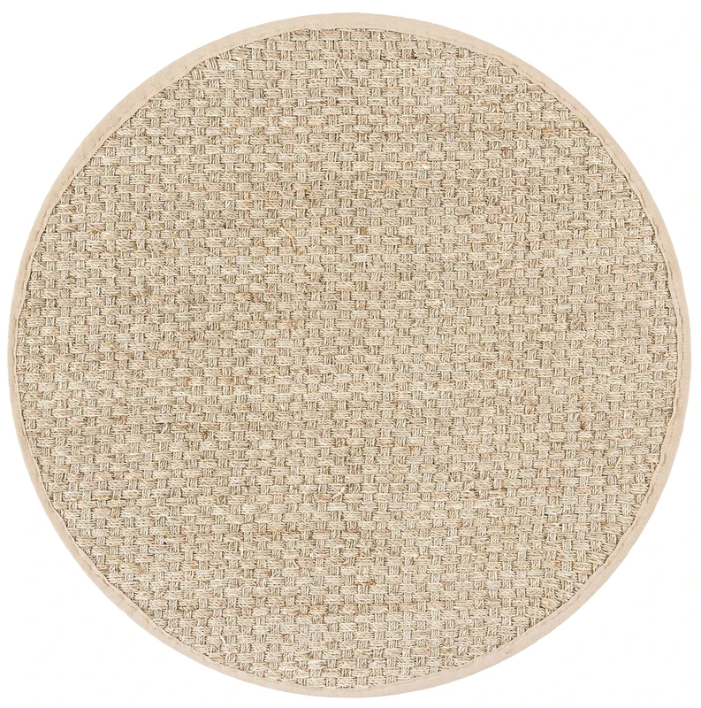 Safavieh Natural Fiber Rug for Living Room, Dining Room, Bedroom - Natural Fiber Collection, Short Pile, in Natural and Beige, 91 X 91 cm