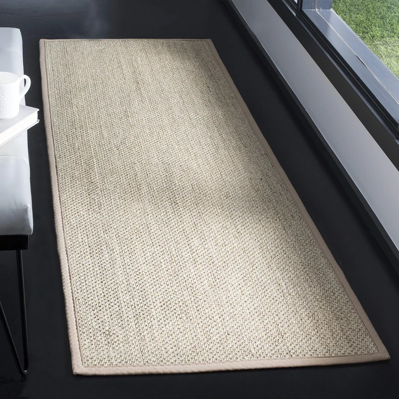Safavieh Natural Fiber Rug for Living Room, Dining Room, Bedroom - Natural Fiber Collection, Short Pile, in Natural, 76 x 305 cm - Image 1