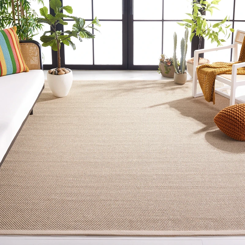 Safavieh Natural Fiber Rug for Living Room, Dining Room, Bedroom - Natural Fiber Collection, Short Pile, in Natural and Beige, 67 X 183 cm