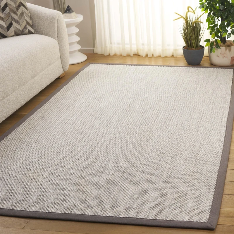 Safavieh Natural Fiber Rug for Living Room, Dining Room, Bedroom - Natural Fiber Collection, Short Pile, in Natural and Beige, 183 x 183 cm