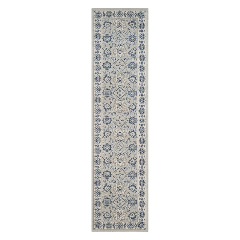 Safavieh Traditional Indoor Woven Runner Area Rug, Patina Collection, PTN328, in Light Blue / Ivory, 66 X 244 cm for Living Room, Bedroom or Any Indoor Space