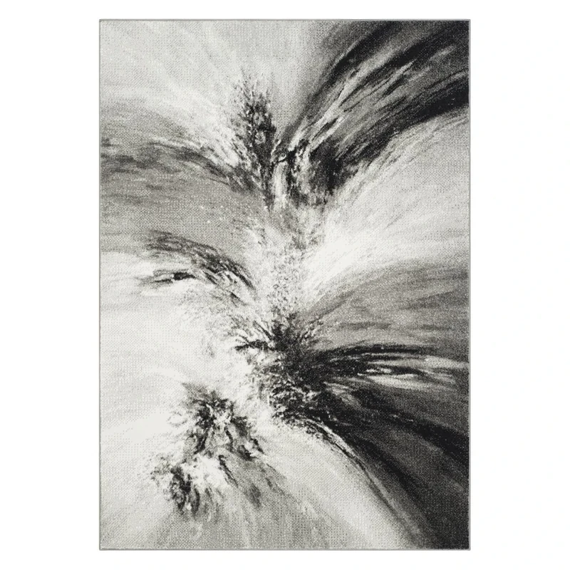 Safavieh Abstract Indoor Woven Rectangle Area Rug, Glacier Collection, GLA127, in Grey/Multi, 79 X 152 cm for Living Room, Bedroom or Any Indoor Space