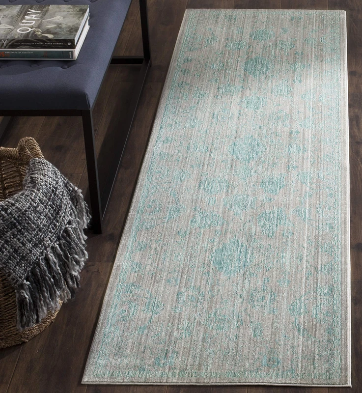 Safavieh Craft Art-Inspired Indoor Woven Runner Area Rug, Valencia Collection, VAL103, in Blue / Multi, 69 X 244 cm for Living Room, Bedroom or Any Indoor Space