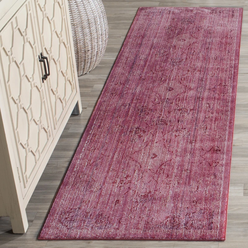Safavieh Craft Art-Inspired Indoor Woven Runner Area Rug, Valencia Collection, VAL103, in Red / Red, 69 X 244 cm for Living Room, Bedroom or Any Indoor Space