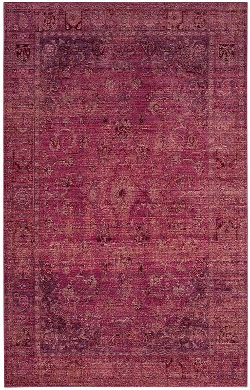 Safavieh Craft Art-Inspired Indoor Woven Rectangle Area Rug, Valencia Collection, VAL103, in Red / Red, 152 X 244 cm for Living Room, Bedroom or Any Indoor Space