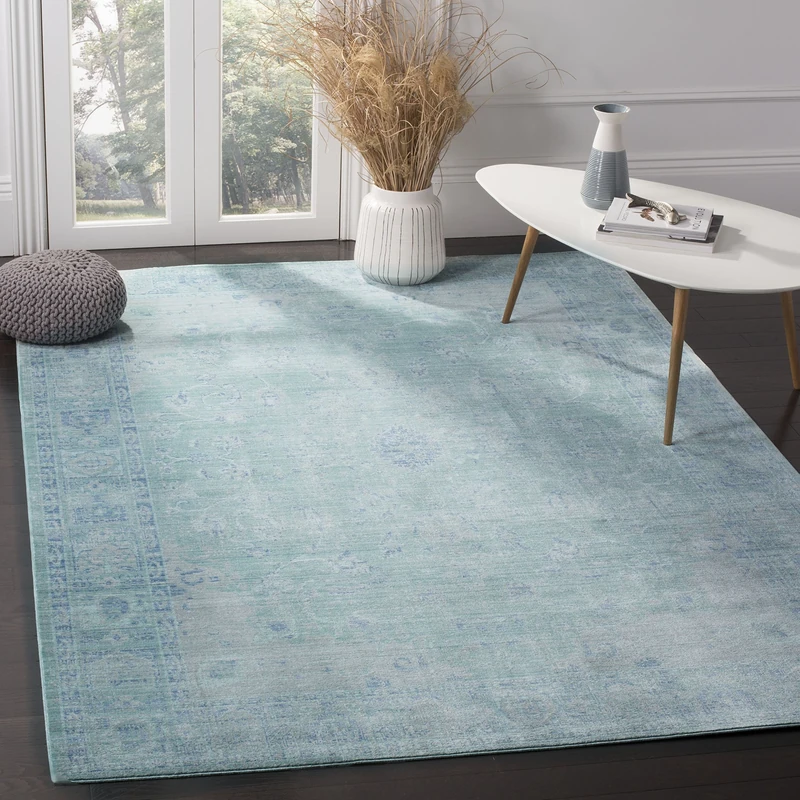 Safavieh Craft Art-Inspired Indoor Woven Rectangle Area Rug, Valencia Collection, VAL103, in Teal / Multi, 152 X 244 cm for Living Room, Bedroom or Any Indoor Space
