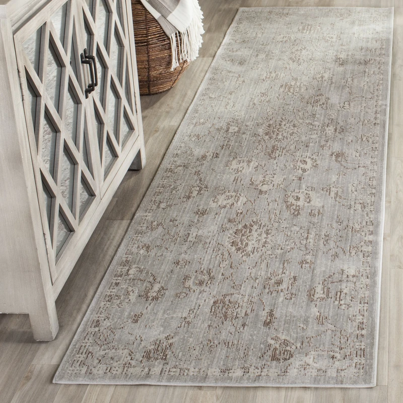 Safavieh Craft Art-Inspired Indoor Woven Runner Area Rug, Valencia Collection, VAL105, in Grey / Multi, 69 X 244 cm for Living Room, Bedroom or Any Indoor Space