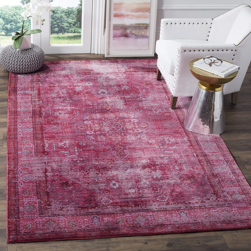 Safavieh Craft Art-Inspired Indoor Woven Rectangle Area Rug, Valencia Collection, VAL127, in Red / Multi, 91 X 152 cm for Living Room, Bedroom or Any Indoor Space