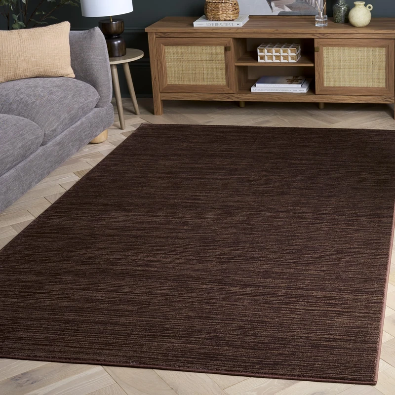 Safavieh Glam Solid Color Indoor Woven Rectangle Area Rug, Vision Collection, VSN606, in Brown, 183 X 274 cm for Living Room, Bedroom or Any Indoor Space