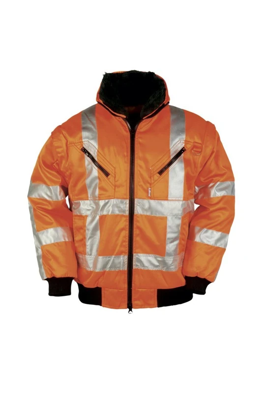 SIOEN 050AA2PBEFC1S Eagle Hi-Vis Winter Bomber Jacket With Detachable Sleeves (Rw), Small, Hi-Vis Orange