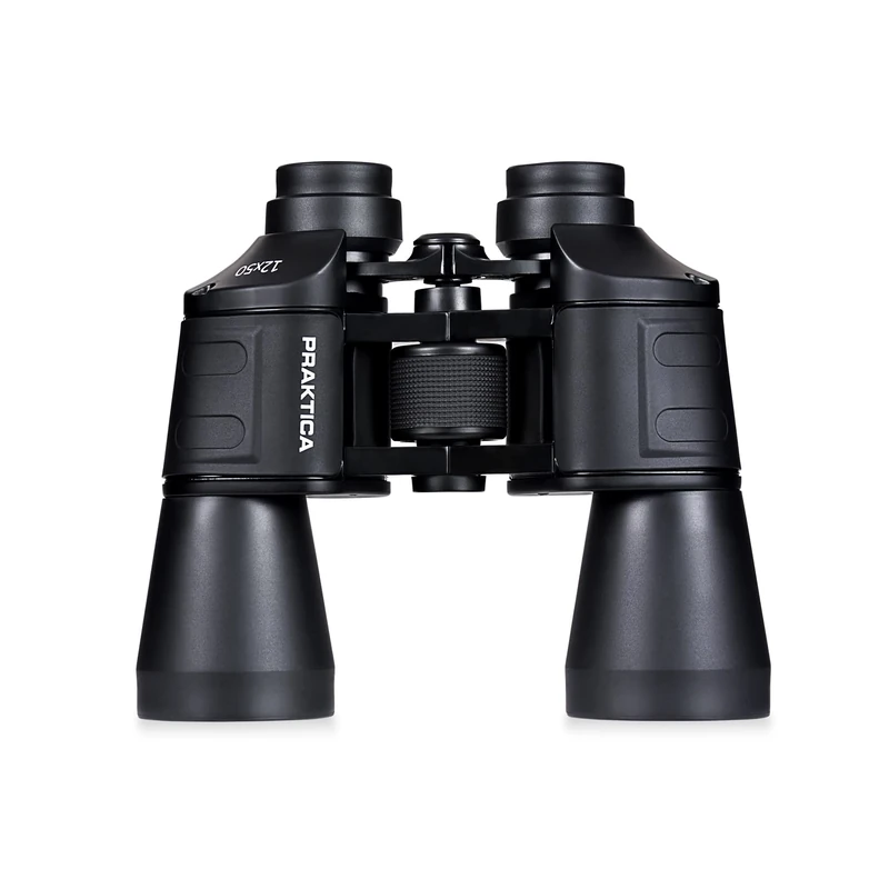 Praktica Falcon 12x50mm Porro Prism Field Black Binoculars - Multi Coated Lenses, Sturdy Construction, Aluminium Chassis, Sharp Clear Image, Bird Watching, Sailing, Hiking, Sightseeing, Astronomy
