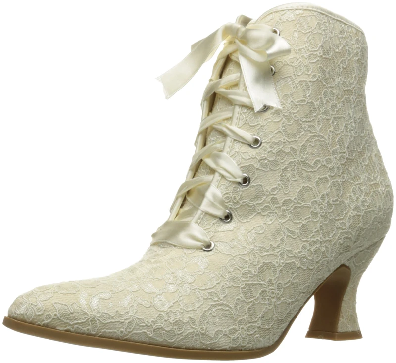 Ellie Shoes Women's 253-Elizabeth Ankle Bootie, White, 4 UK