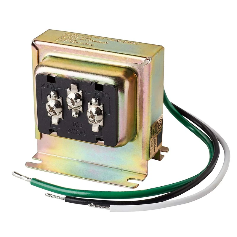 Newhouse Hardware 3TRAN Tri-Volt (8vac/10VA, 16vac/10VA or 24vac/20VA) Transformer for for Ring, Nest and Standard Doorbells 1pk - Image 1